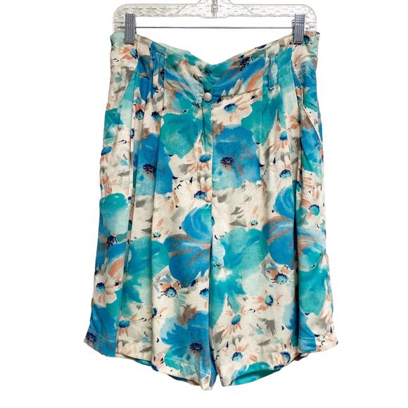 Vintage La Belle Womens Size 11 Floral High Waist Loose Shorts - Picture 1 of 7